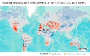 Map of rainfall shift