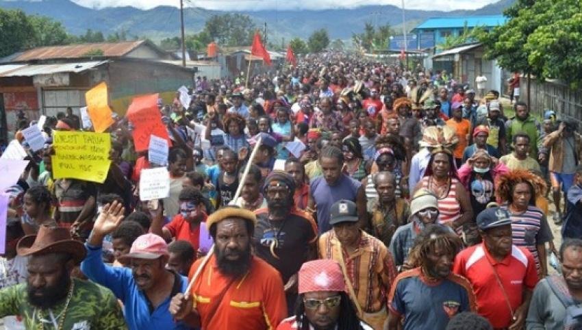 Independence protestors in Wamena West Papua