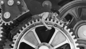 Charlie Chaplin on automation in the 1936 movie Modern Times